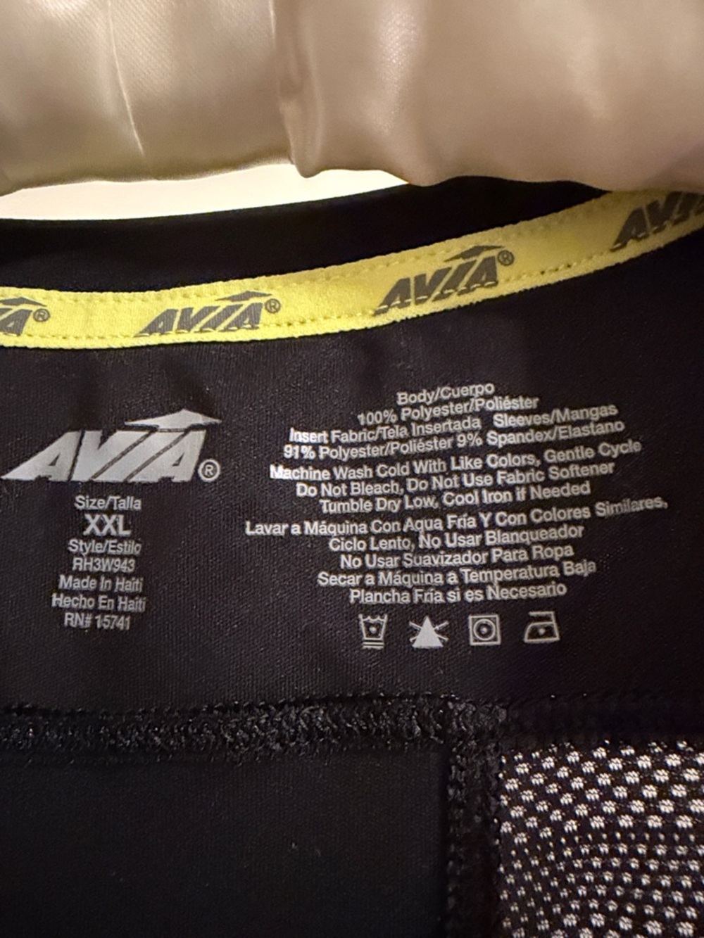 Avia Athletic Running Shirt, Black Solid & Gray Breathable Mesh, Short Sleeves - Picture 3 of 8